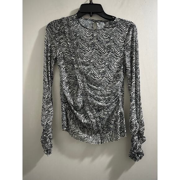 One Teaspoon Ruffle Party Long sleeve Top -‎ Interference size Med New - Picture 2 of 8